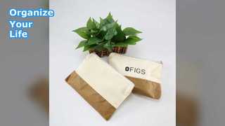 Reusable Zipper Pen Pouch Cloth Kraft Paper